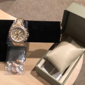 Rose-tone Chronographic Watch w/Diamonique large